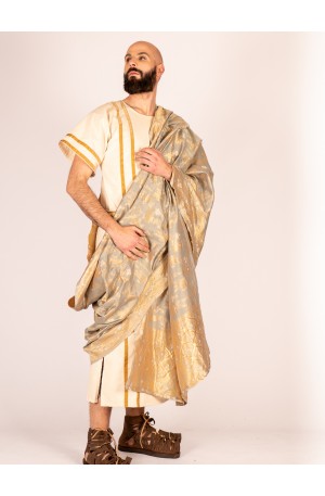 Traje de emperador romano con toga dorada