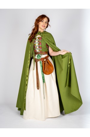 Medieval Green Cloak with...