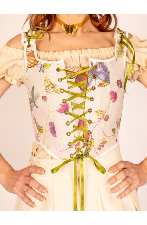 Floral Corset by Yutecrea with Ribbons and Butterfly Print