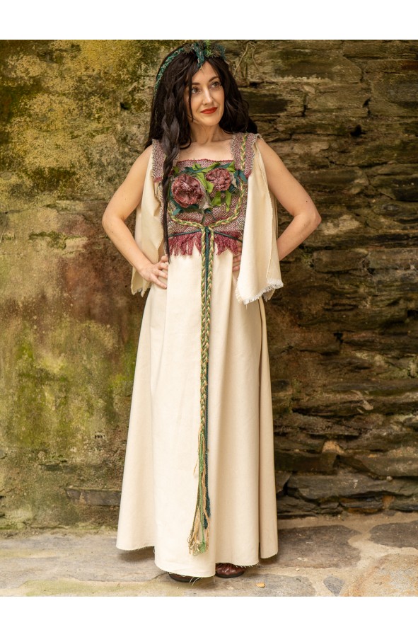 Handcrafted flower dress with celtic...