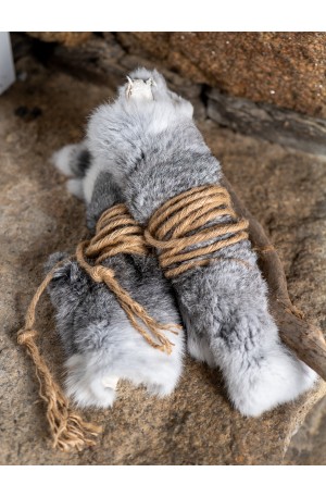 Grey Rabbit Furs with Jute...