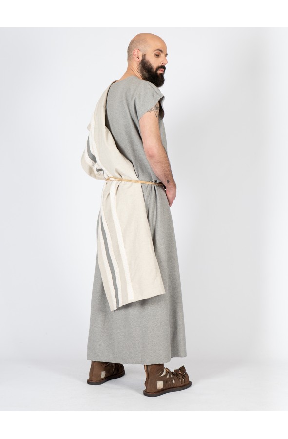 grey toga dress Roman Long Set with Rustic Decorated White You can create your