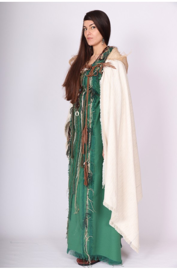 Celtic cape with jute hood