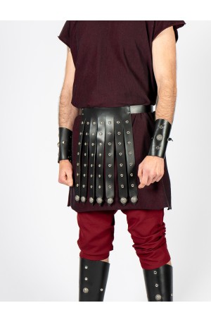 Cinturón militar Romano, Cingulum cuero negro con leones