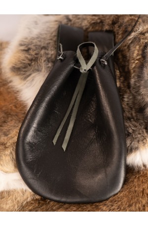 Black leather pouch