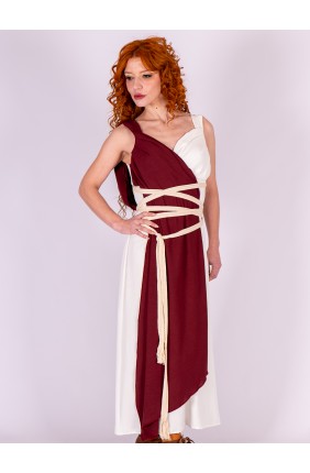 Vestido romano blanco y...