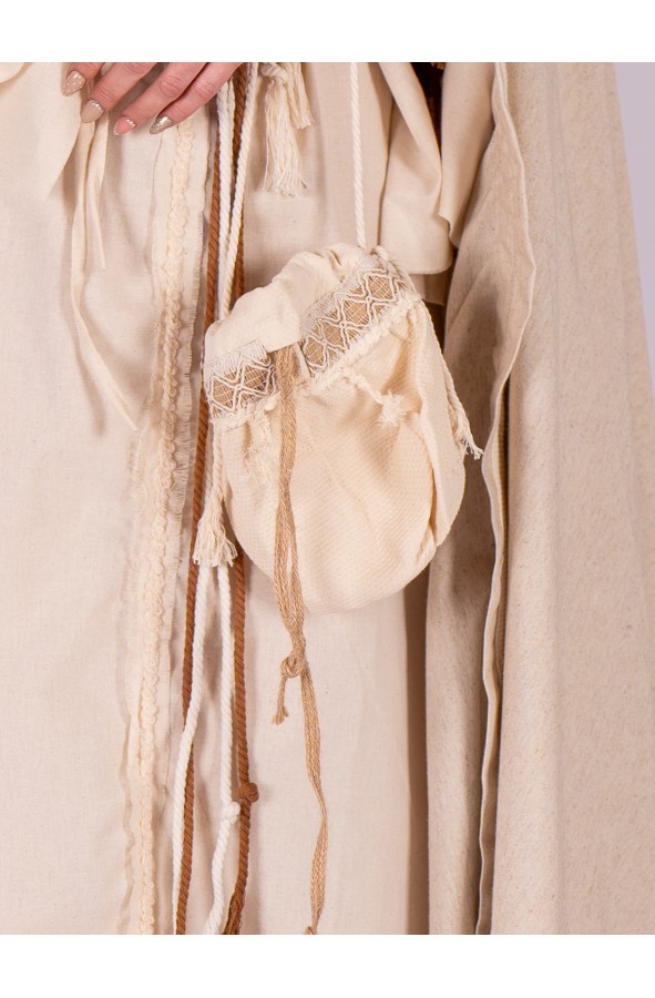 Ecru Adjustable Drawstring Pouch with...