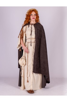 Suede Hooded Cape for a Rustic Roman Outfit