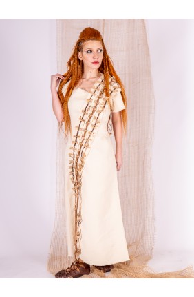 Vestido celta vikingo crema