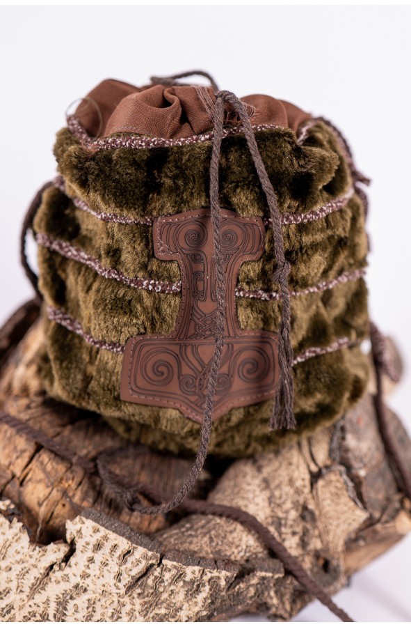 Bolso vikingo de pelo sintético con...
