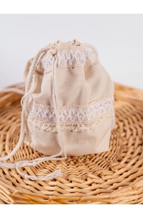 Bolso medieval rústico crema con cordón LARP bolsa artesanal cinturón o bandolera