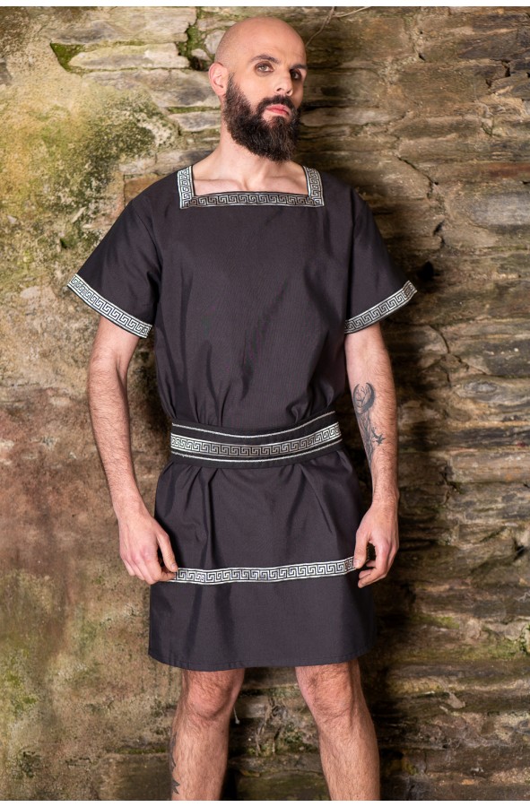 Conjunto romano negro con cenefa...