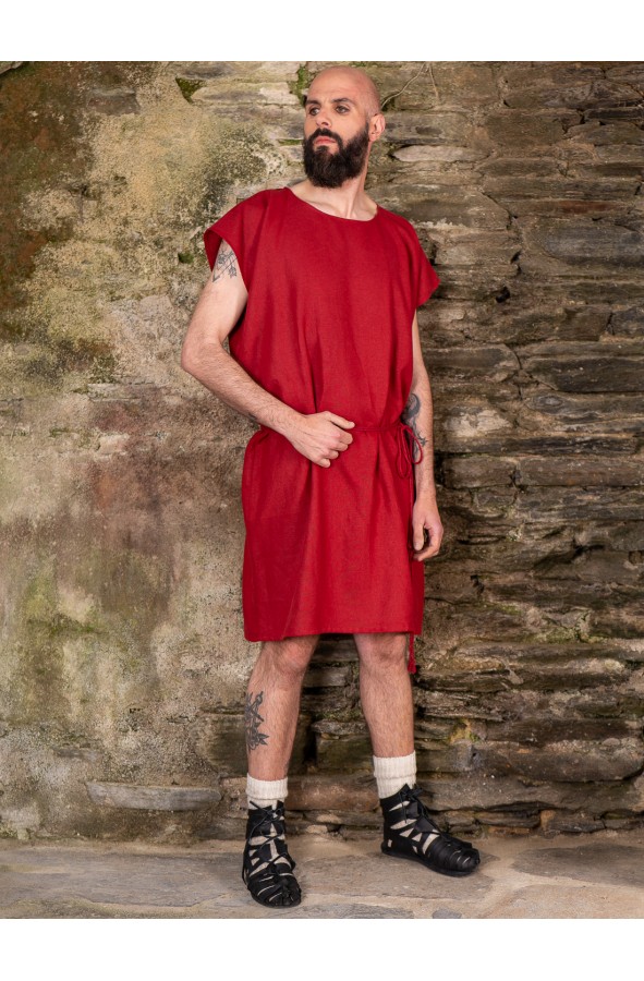 Garnet Linen Roman Tunic with...